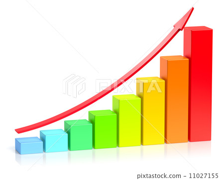 Colorful growing bar chart business success concept Colorful growing bar chart business success concept 11027155