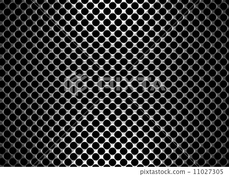 Steel grid with round holes under straight central light 11027305