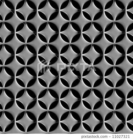 Two-layer steel grid with round holes seamless background Two-layer steel grid with round holes seamless background 11027321