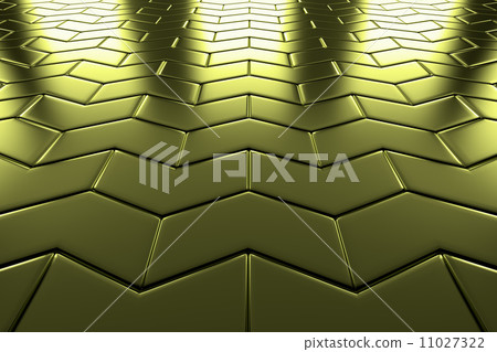 Golden arrow blocks flooring perspective view 11027322