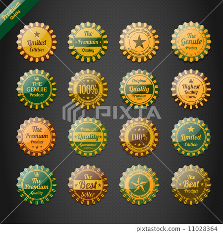 Vintage premium quality labels set. Vintage premium quality labels set. 11028364