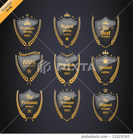 Vintage premium quality labels set. Vintage premium quality labels set. 11028365