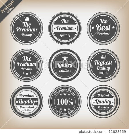 Vintage premium quality labels set. 11028369