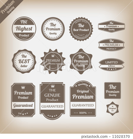 Vintage premium quality labels set. Vintage premium quality labels set. 11028370
