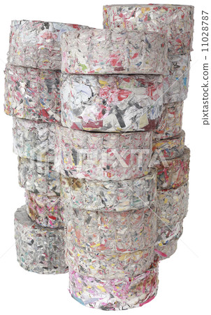 Paper Briquettes Isolated on White Background Paper Briquettes Isolated on White Background 11028787