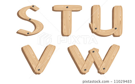 wooden alphabets S,T,U,V,W 11029483