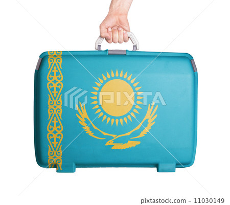 Used plastic suitcase with stains and scratches Used plastic suitcase with stains and scratches 11030149