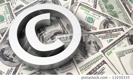 Copyright sign on the dollar background Copyright sign on the dollar background 11030335
