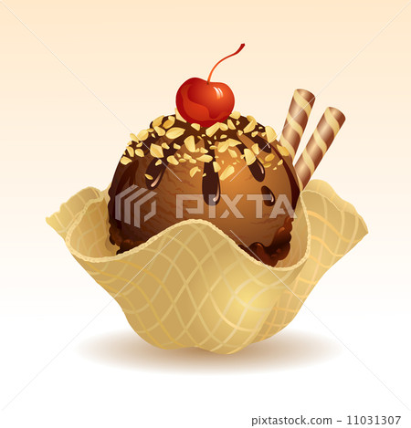 Chocolate ice cream with nut 11031307