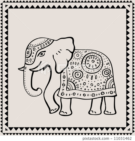 Ethnic elephant. Indian style. Ethnic elephant. Indian style. 11031462