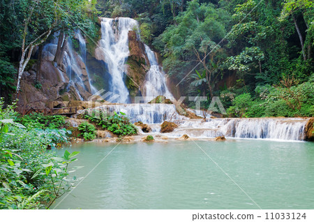 The Kuang Si Falls. Luang Prabang. Laos The Kuang Si Falls. Luang Prabang. Laos 11033124