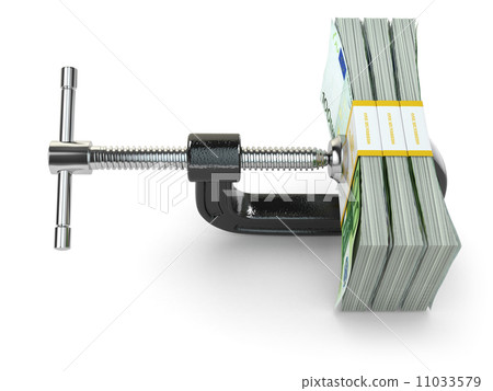 Crisis. concept of reducing costs. Vise and euros. 11033579