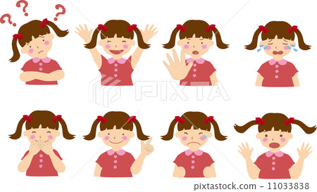Various girls' facial expressions 11033838