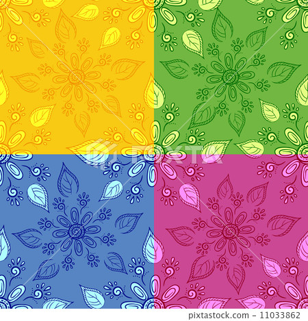 Set seamless floral backgrounds 11033862