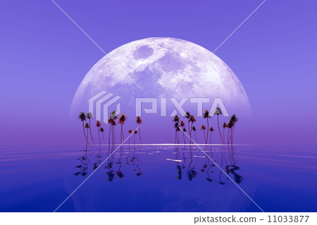 big moon over island big moon over island 11033877