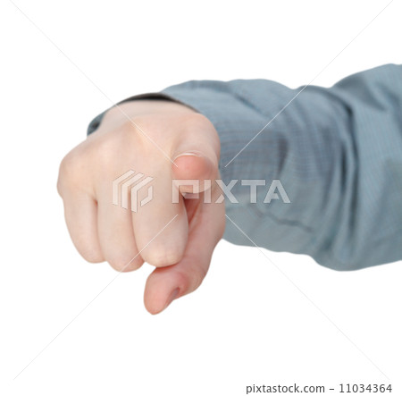 front pointed forefinger - hand gesture front pointed forefinger - hand gesture 11034364