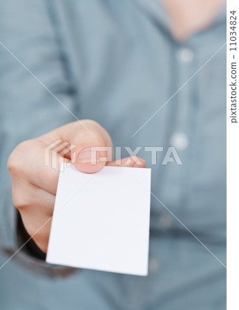 blank business card in hand blank business card in hand 11034824