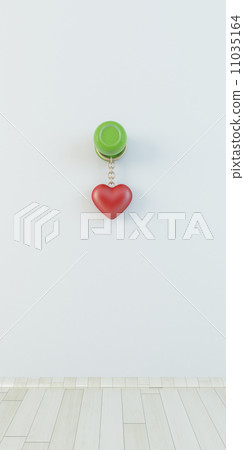 3d heart hanging on door knob 11035164