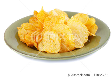 Potato chips on plate 11035262