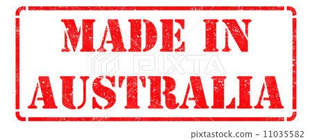 Made in Australia  - Red Rubber Stamp. 11035582