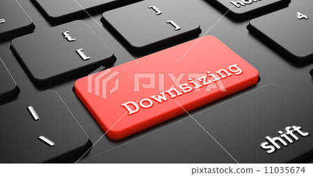 Downsizing on Red Keyboard Button. 11035674