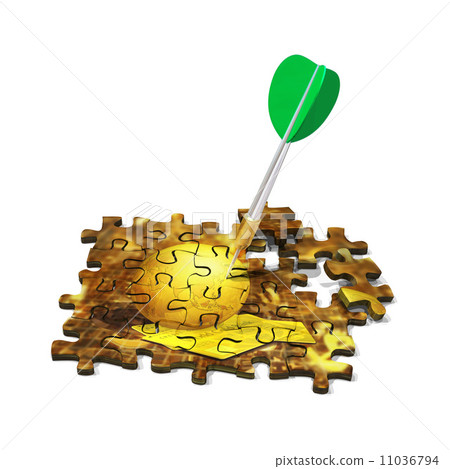 Darts / Jigsaw puzzle on golden earth 11036794