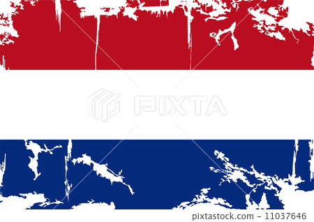 Dutch grunge flag. Vector illustration 11037646