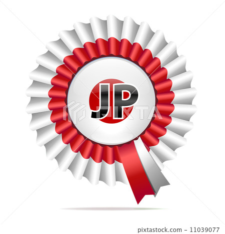 Vector national flag badge, JP 11039077