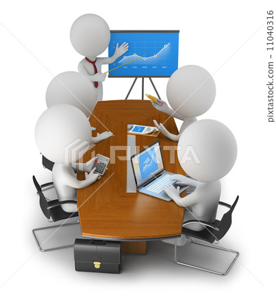 3d small people - business meeting 3d small people - business meeting 11040316