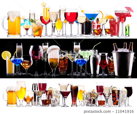 Set of different alcoholic drinks and cocktails Set of different alcoholic drinks and cocktails 11041916