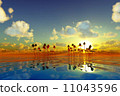 yellow sunset over tropic sea 11043596