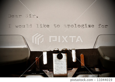 Text Dear Sir typed on old typewriter Text Dear Sir typed on old typewriter 11044019