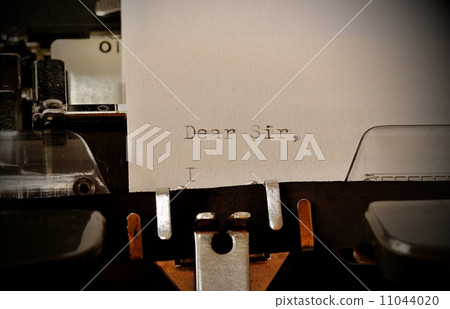 Text Dear Sir typed on old typewriter Text Dear Sir typed on old typewriter 11044020