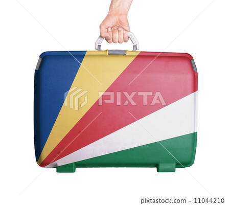 Used plastic suitcase with stains and scratches Used plastic suitcase with stains and scratches 11044210