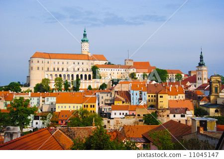 Mikulov castle in typical moravian town 11045147