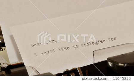Text Dear Sir typed on old typewriter 11045833