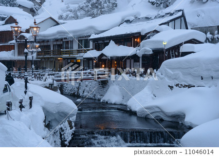 Ginzan hot spring in winter 11046014