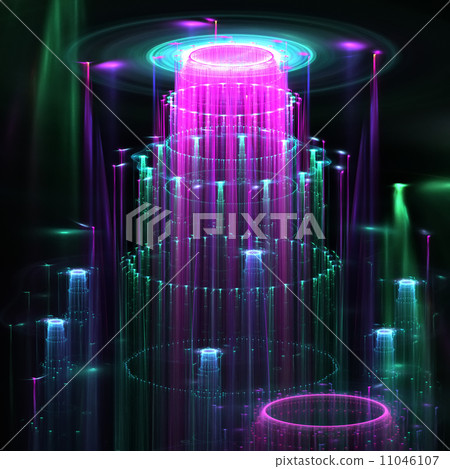 Mysterious city. Computer generated graphics. 11046107