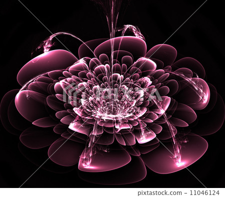 Beautiful pink flower on black background. Computer generated gr 11046124