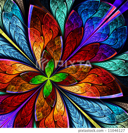 Beautiful multicolor fractal flower. Computer generated graphics 11046127