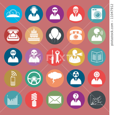 Vector Flat Style Icons - Stock Illustration [11047912] - PIXTA