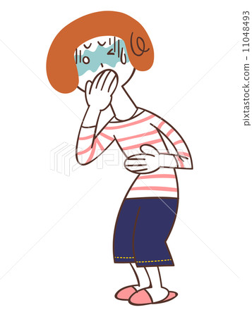 A woman with nausea 11048493