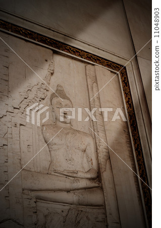 wall frame buddha in thai temple 11048903