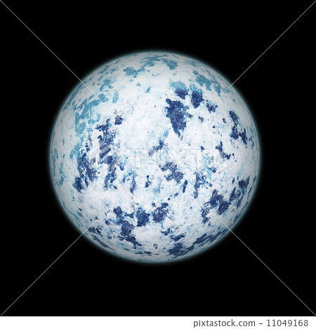 Realistic blue planet isolated on black background. 11049168