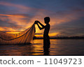 Fisherman  in action when fishing 11049723