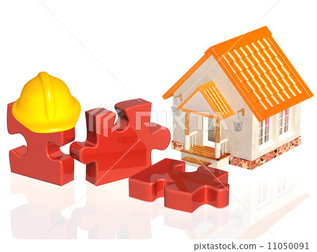 Parts of puzzle and house 11050091
