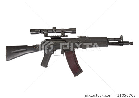 modern assault rifle on white 11050703