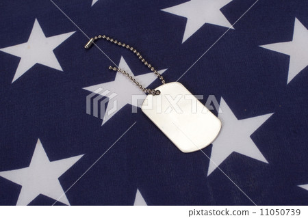 dog tags on american flag 11050739