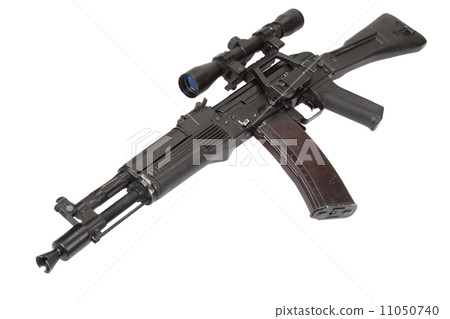 modern assault kalashnikov rifle on white 11050740
