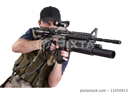 shooting mercenary isolated shooting mercenary isolated 11050913
